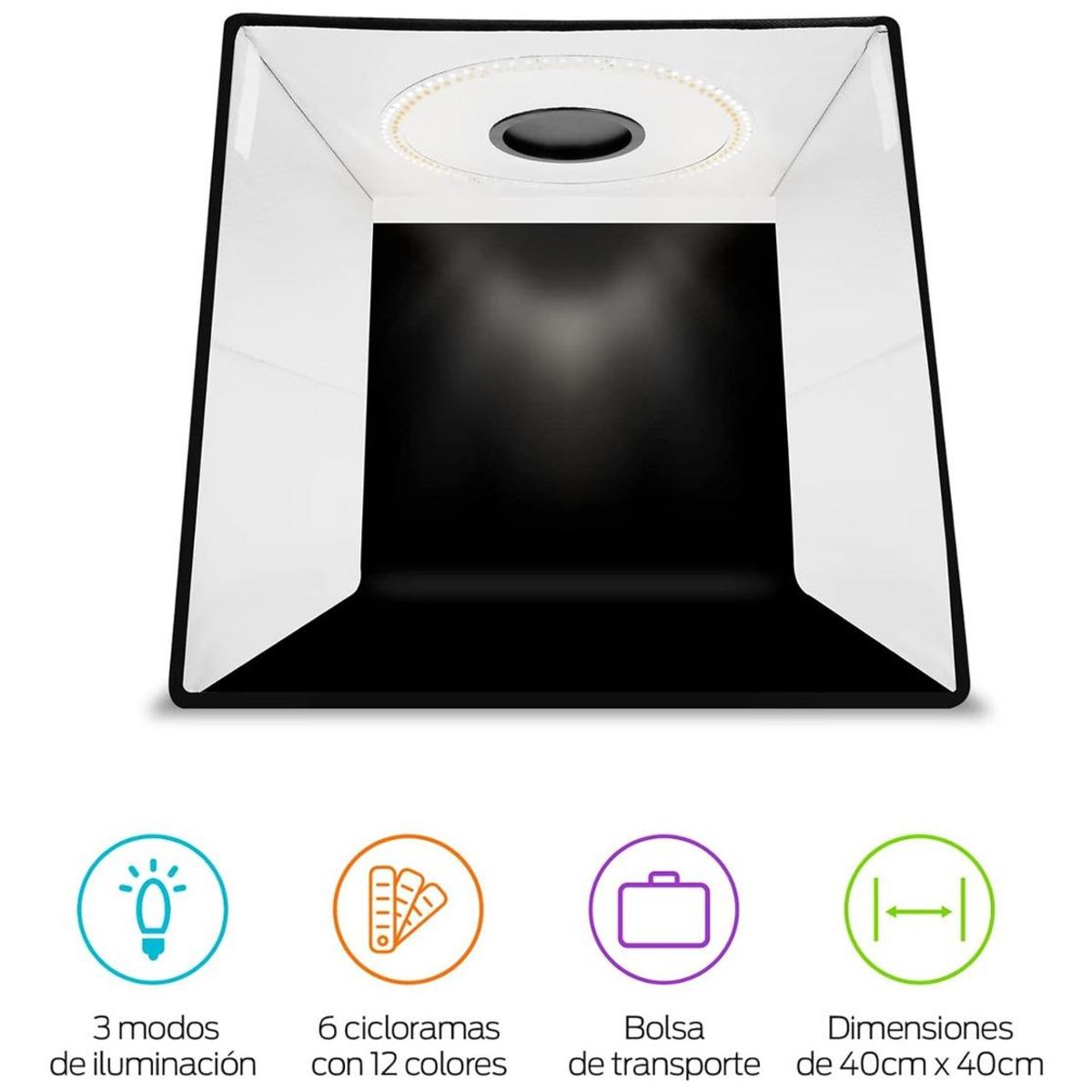 GENERICO - Mini Estudio Fotográfico 30x30 con Luces LED Integradas