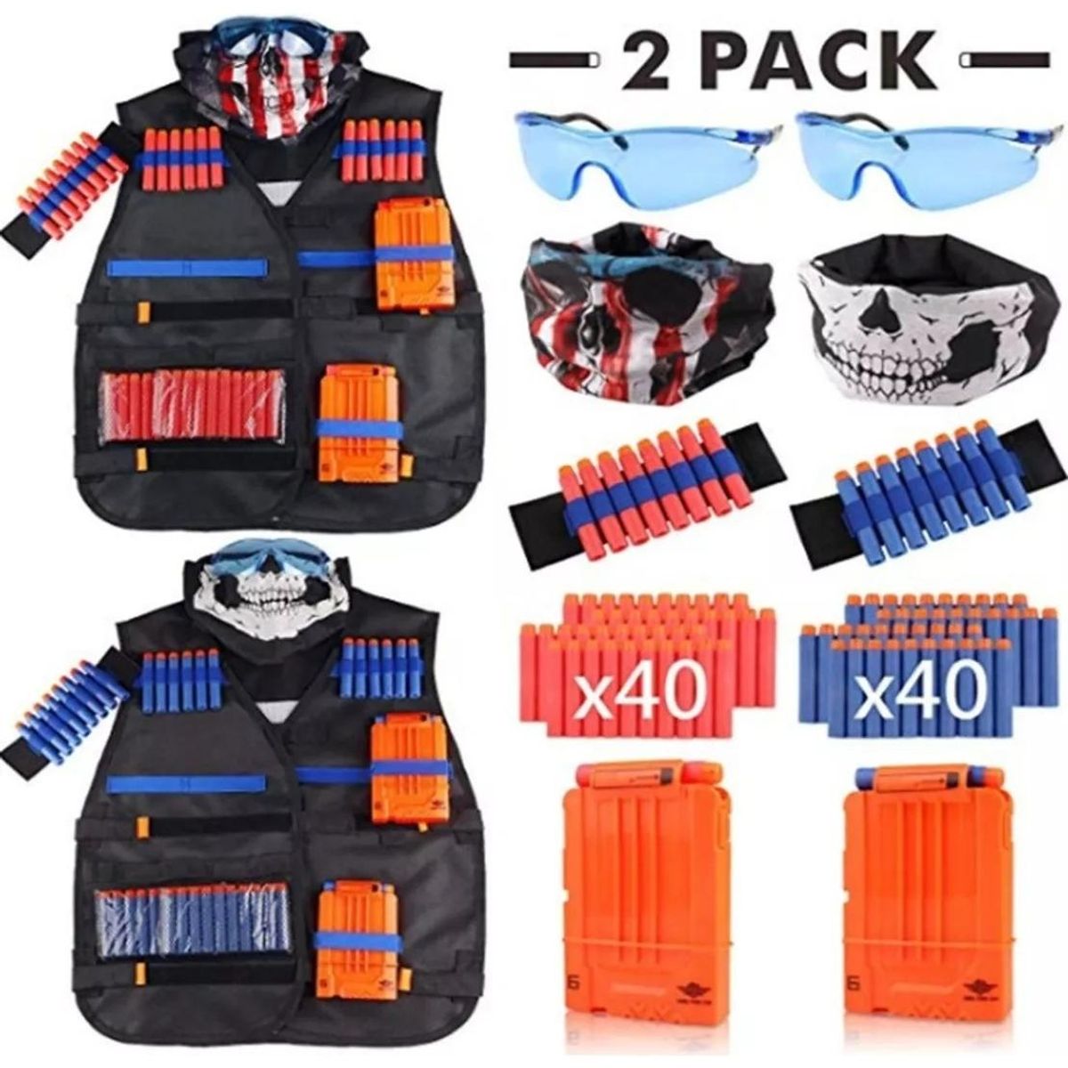 GENERICO - Kit Chaleco Táctico para Niños con Gafas y Dardos