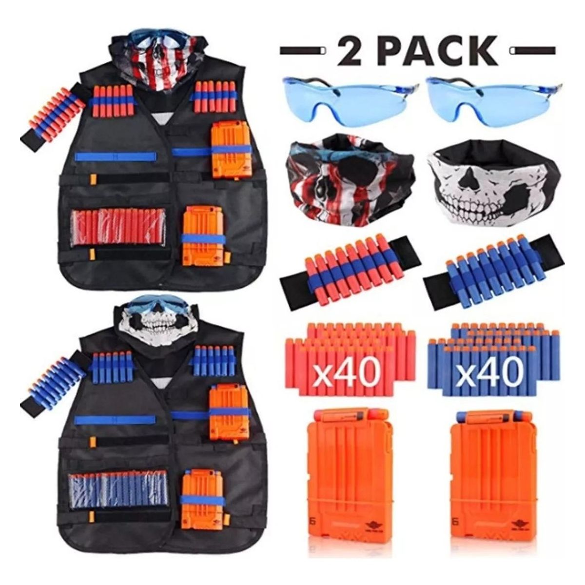 GENERICO - Kit Chaleco Táctico para Niños con Gafas y Dardos