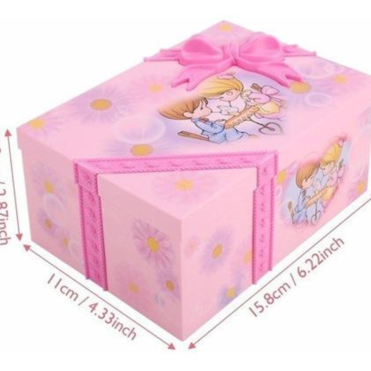 GENERICO - Caja de Música Rosa Joyero Infantil con Melodía.