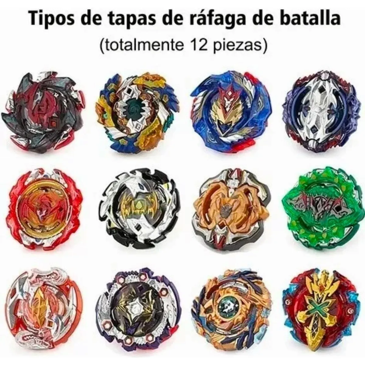 GENERICO - Set de 12 Beyblades Metal Fusion con Caja de Almacenamiento