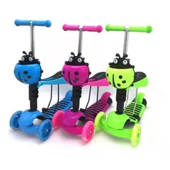 GENERICO - Scooter Monopatín 3 en 1 con Asiento y Ruedas LED