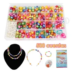 GENERICO - Kit de 500 Cuentas para Pulseras y Collares de Joyas