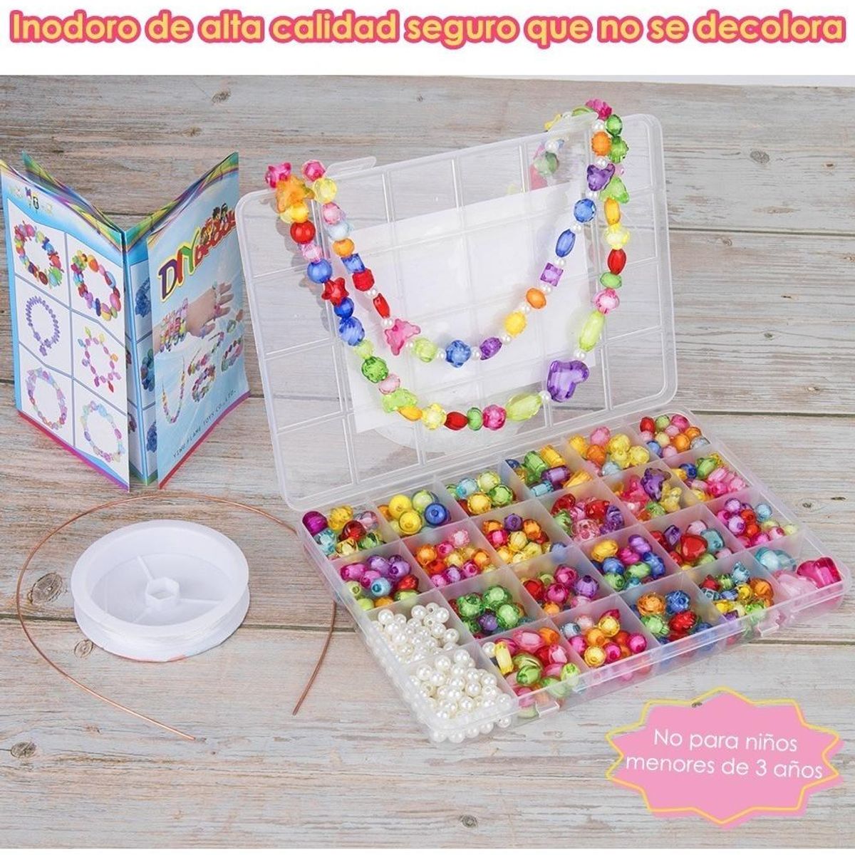 GENERICO - Kit de 500 Cuentas para Pulseras y Collares de Joyas