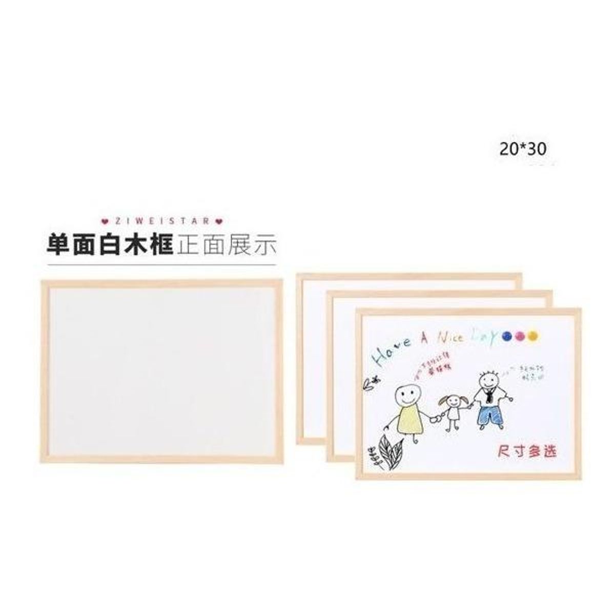 GENERICO - Pizarra Blanca 30 x 20 Cm Ideal para Escritura y Dibujo