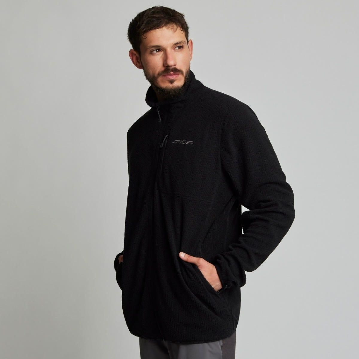 SPYDER - Polerón Polar Outdoor Hombre Spyder Fleece Full Zip Negro