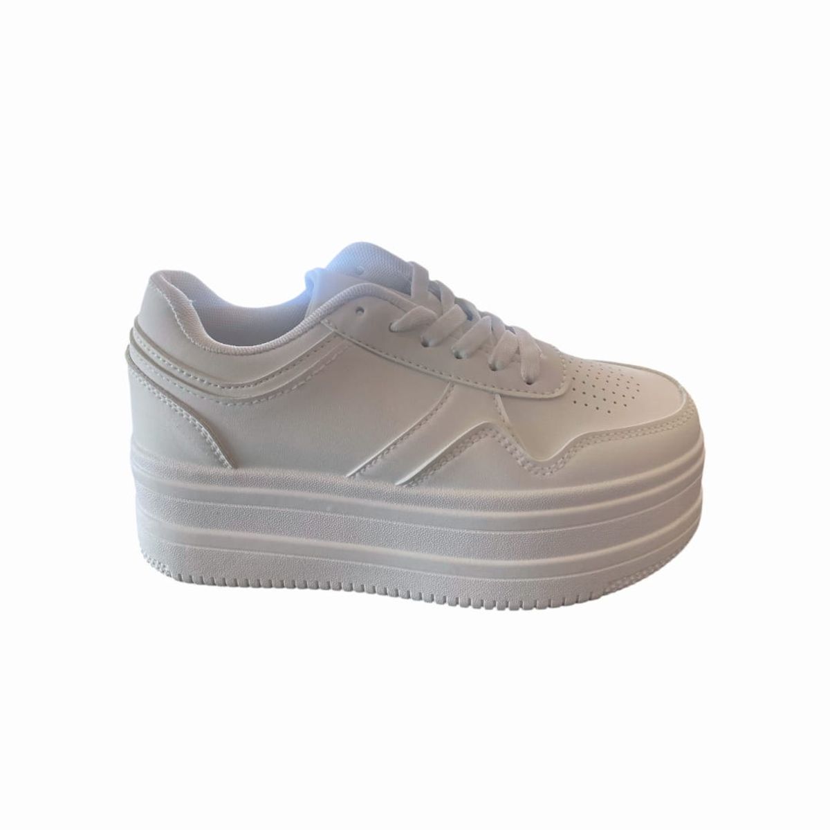 HERIEL - Zapatilla Blanca Plataforma Mujer.