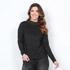 WADOS - SWEATER LUREX MANGA LARGA CON CUELLO ALTO