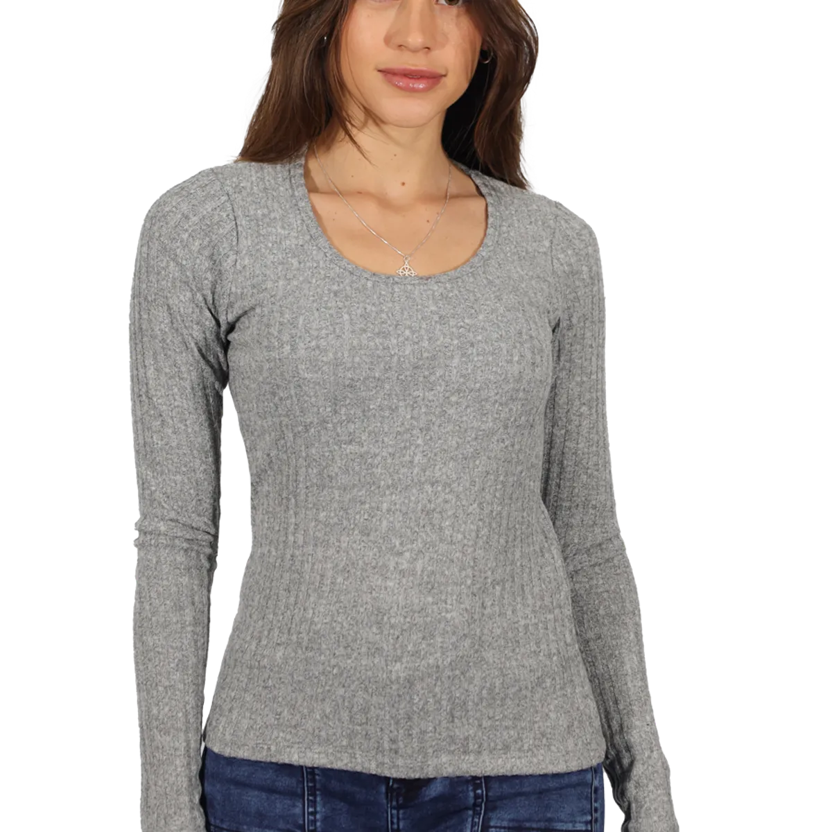 DIVINO JEANS - Polera Arlet II Gris Divino Jeans