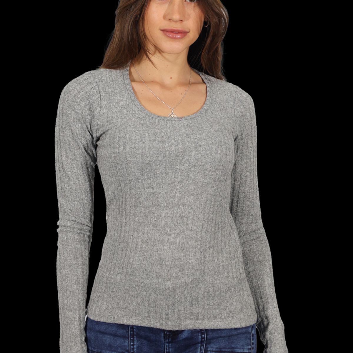 DIVINO JEANS - Polera Arlet II Gris Divino Jeans