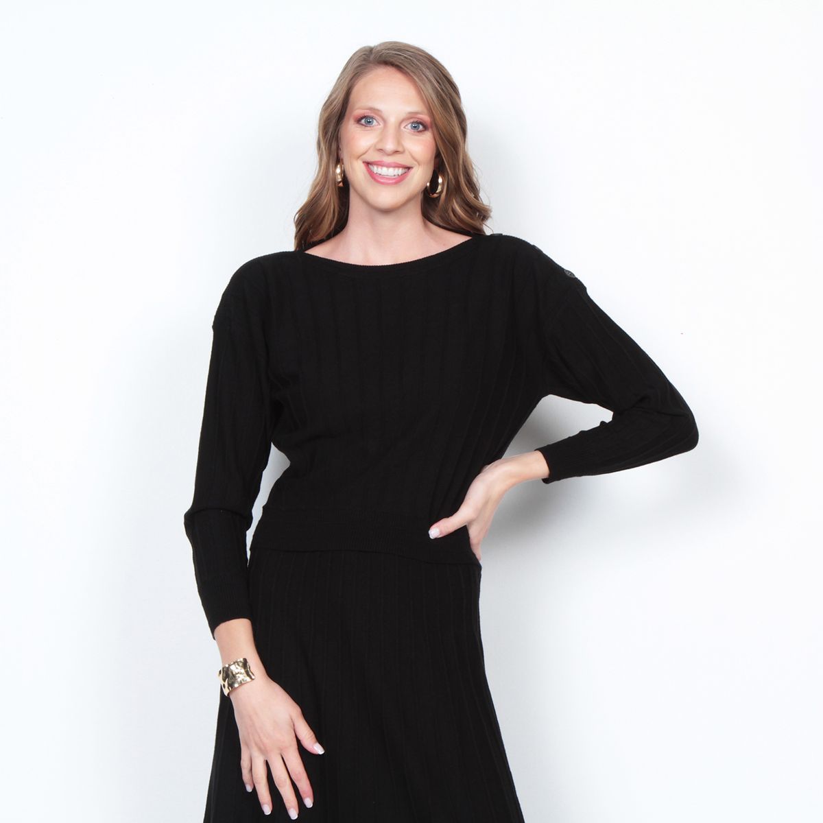 WADOS - SWEATER MANGA LARGA SOLIDO ESCOTE REDONDO