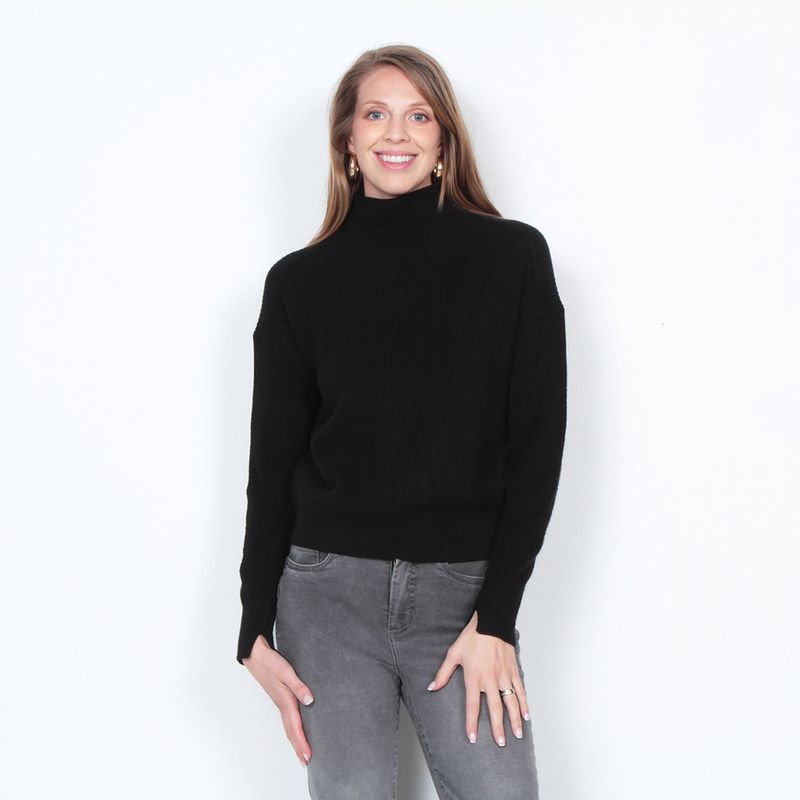 WADOS - SWEATER MANGA LARGA SOLIDO CON CUELLO ALTO