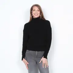 WADOS - SWEATER MANGA LARGA SOLIDO CON CUELLO ALTO