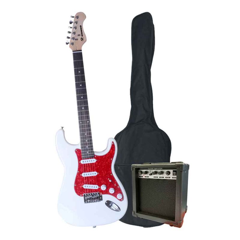 HONDO - PACK GUITARRA ELECTRICA HGP-650 COLOR BLANCO - ROJO HONDO