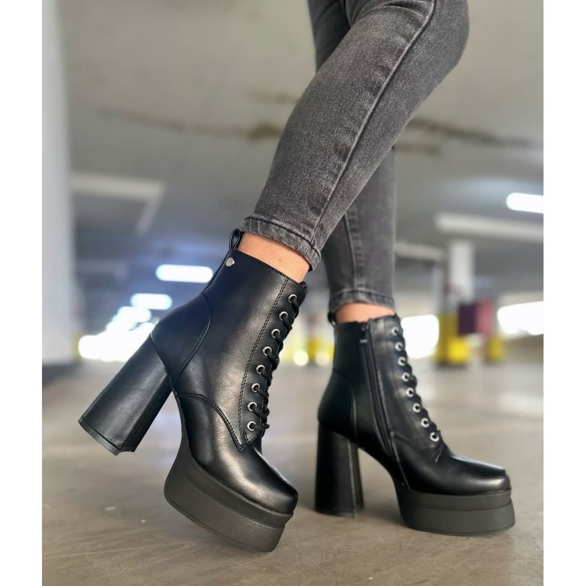 SNOOPY - Botin Mujer Taco Alto con Plataforma M481