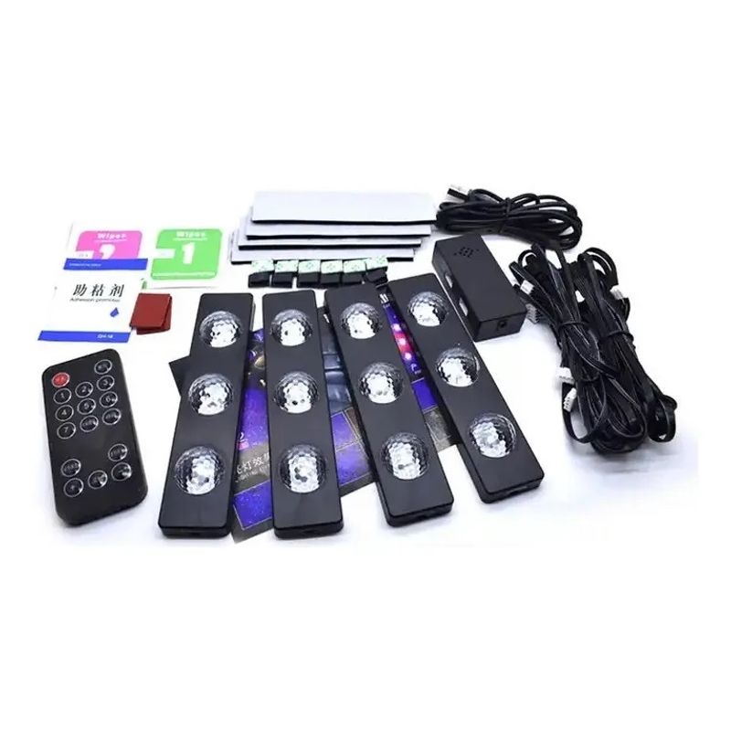 GENERICO - Luces Auto Para Interior Inalámbrica Con Control Remoto