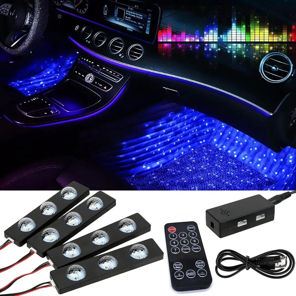 Luces Auto Para Interior Inalámbrica Con Control Remoto, marca GENERICO - Foto 2