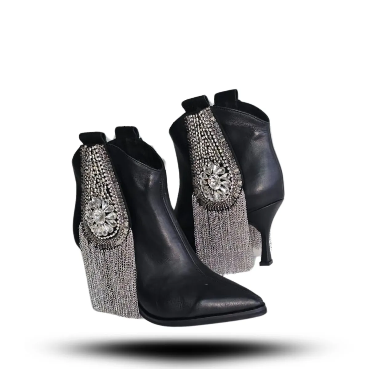 ANNY OUTFITS - Botin negro con aplicacion Sarah