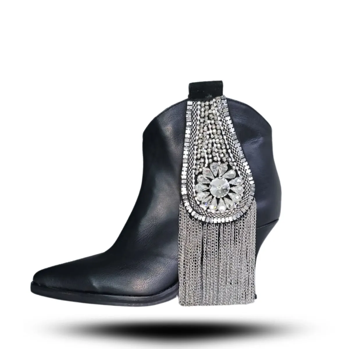 ANNY OUTFITS - Botin negro con aplicacion Sarah