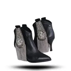 ANNY OUTFITS - Botin negro con aplicacion Sarah