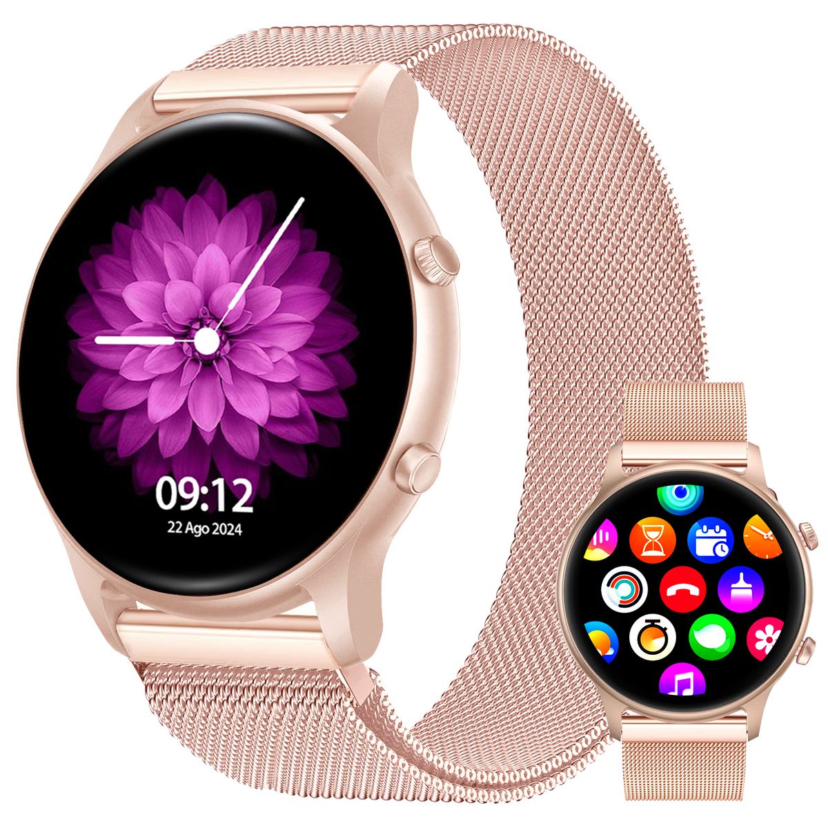 GENERICO - Reloj Inteligente Mujer Sunset Gold smartwatch compatible iOSAndroid.