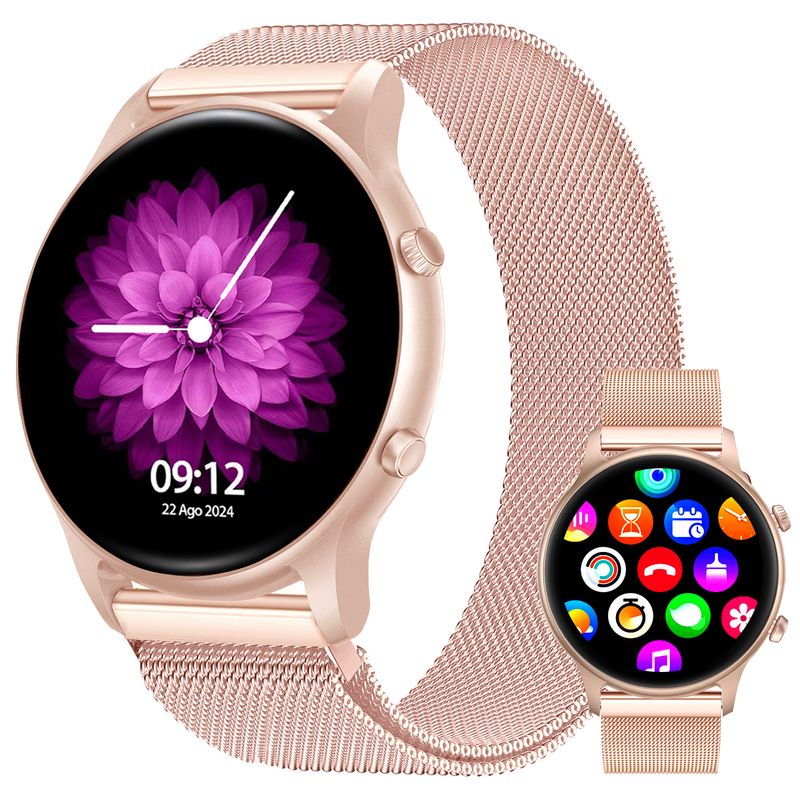 GENERICO - Reloj Inteligente Mujer Sunset Gold smartwatch compatible iOSAndroid.