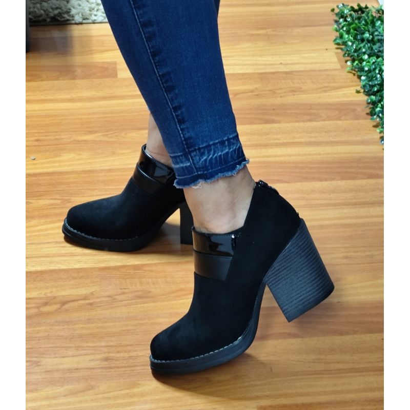 SNOOPY - Botin Negro para en Gamuza para Dama   M336