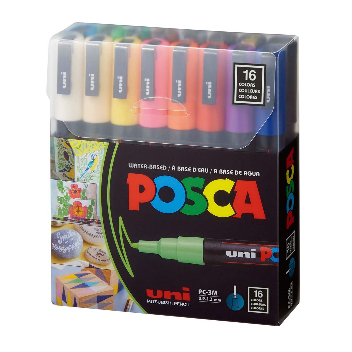 UNI POSCA - Marcador Uni Posca 16 Colores 3M (0.9 mm-1.3mm)