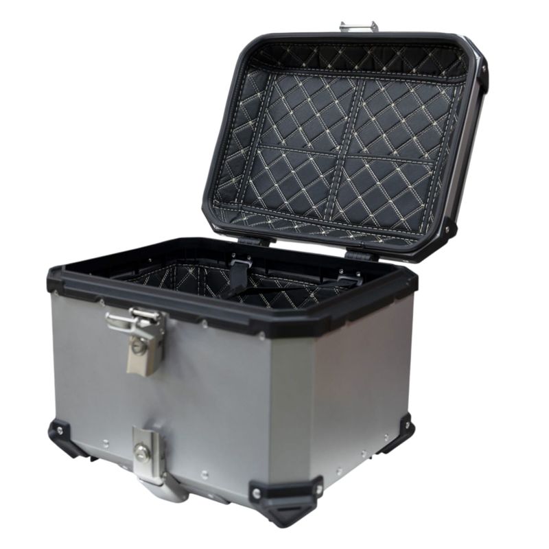 GENERICO - Maleta Top Case para Moto 45 L Aluminio Gris