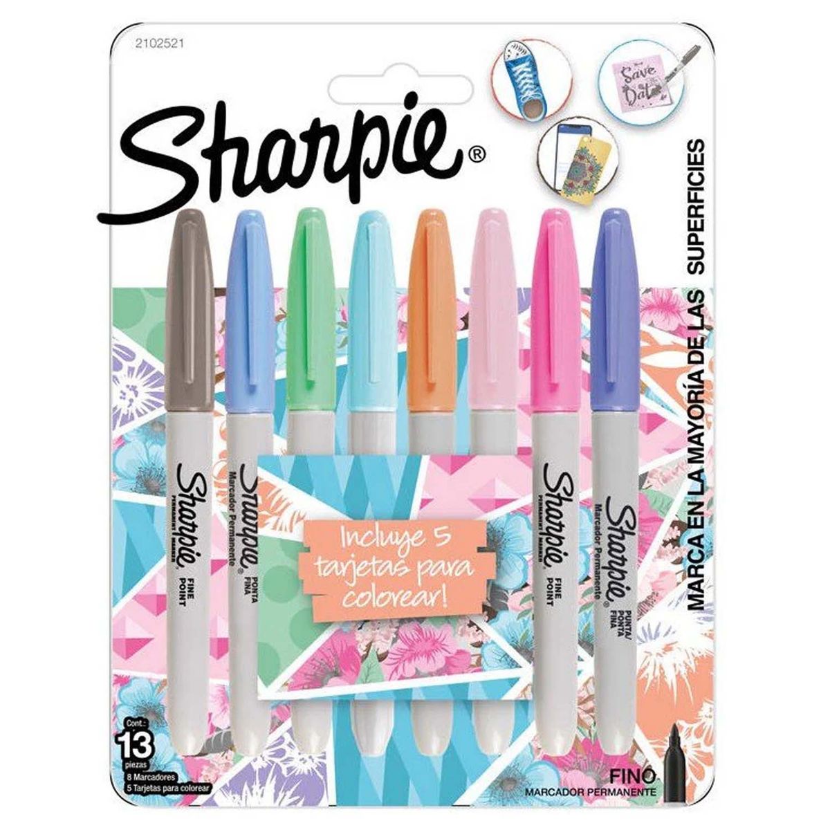 Set 8 Marcadores Sharpie Permanente Tonos Pastel, marca SHARPIE - Foto Principal