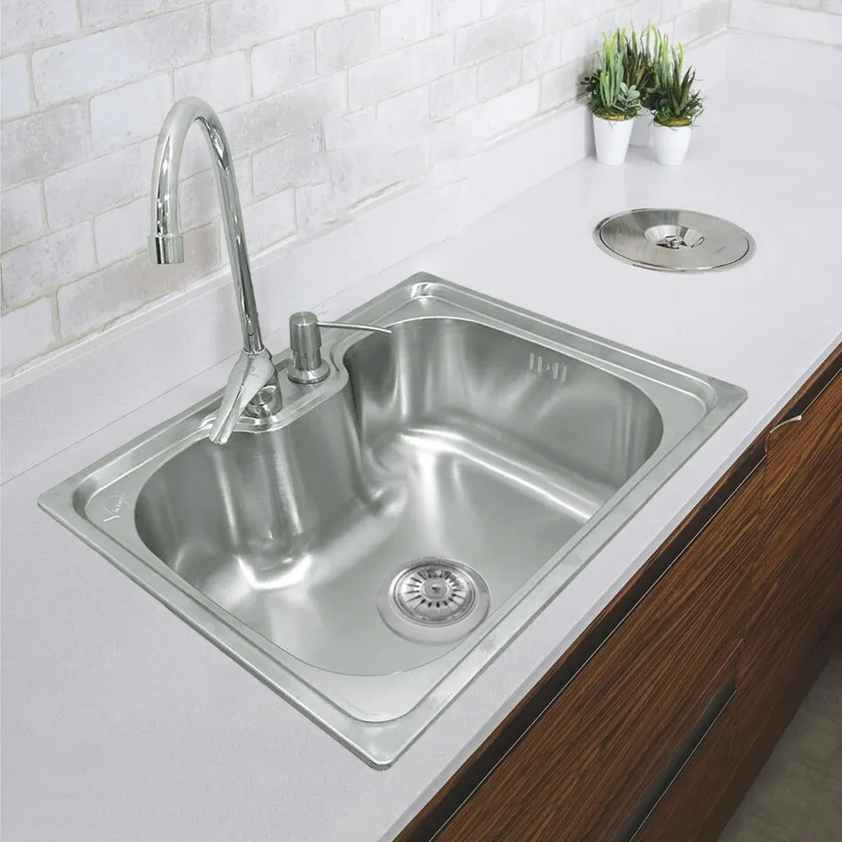 OEM - LAVAPLATOS DEKORA 50X40 CM ESTILO RIÑON COLOR PLATA