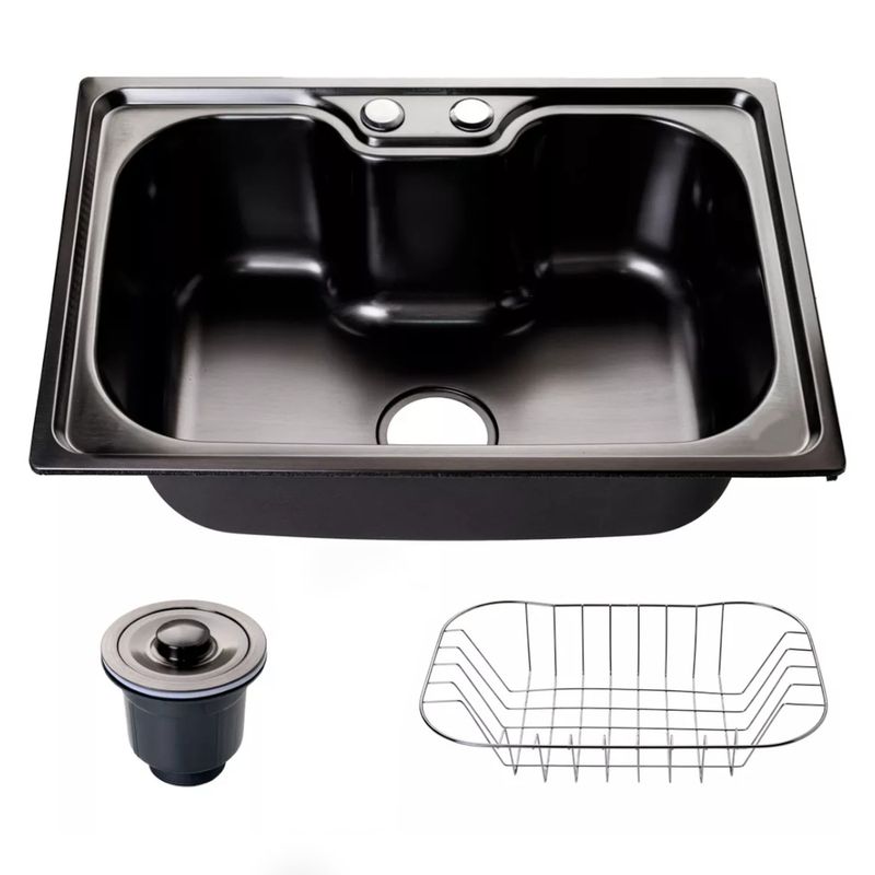 OEM - LAVAPLATOS DEKORA 50X40 CM ESTILO RIÑON COLOR NEGRO