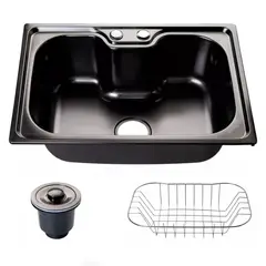 OEM - LAVAPLATOS DEKORA 50X40 CM ESTILO RIÑON COLOR NEGRO