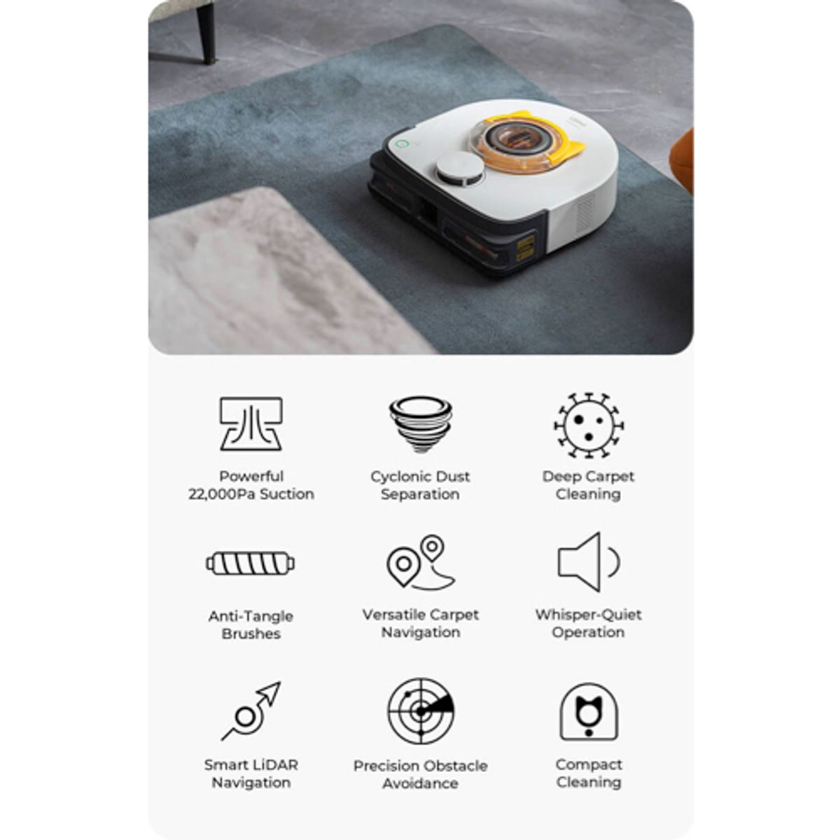 OEM - Ubpet V10 Robot aspirador para pelo de mascotas 22000pa succion