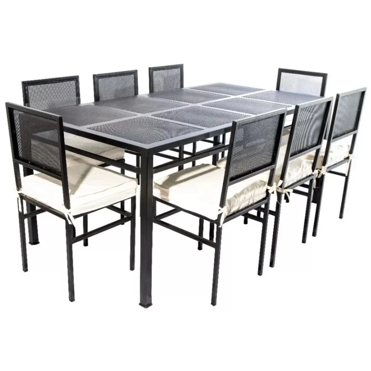 MUEBLES Y TERRAZAS - Comedor 8 cuadros malla para 8 sillas