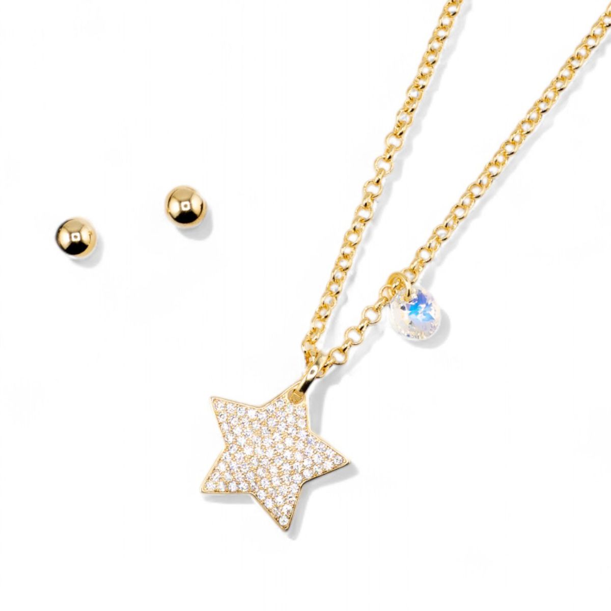 JOYAS MONTERO - Conjunto Zoe Gold 24k Microcircones creado cristales de Swarovski®