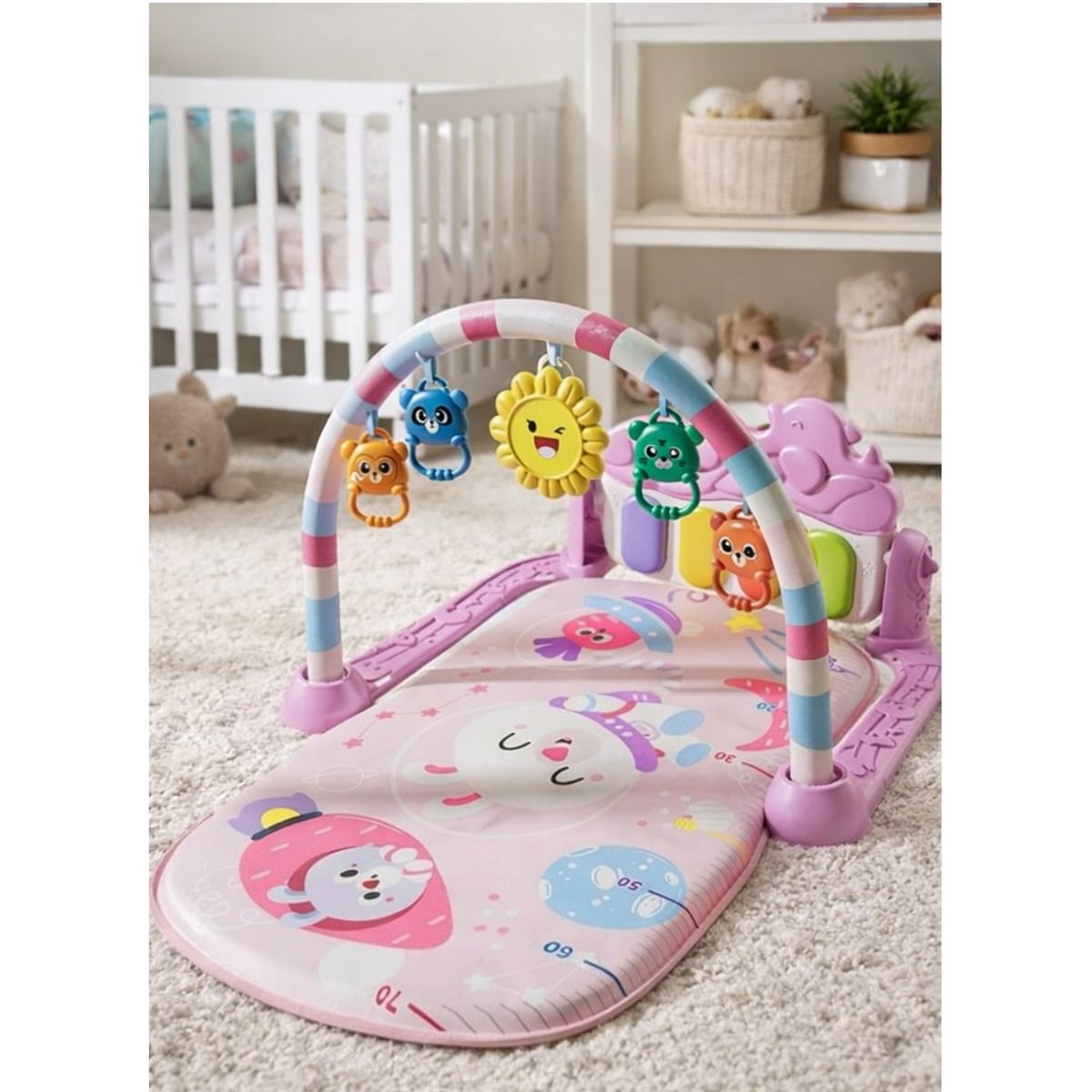 GENERICO - Alfombra Gimnasio Musical Con Piano Juguete Para Bebé Rosa
