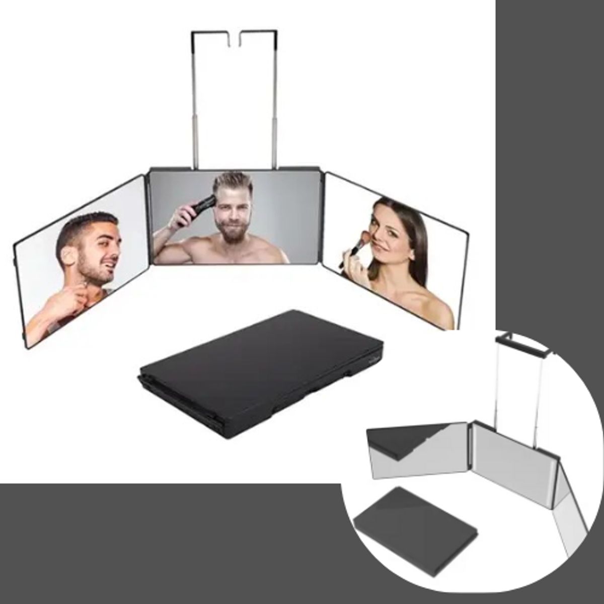 MOVI - Espejo Triple para Barbería o Maquillaje 3 Caras