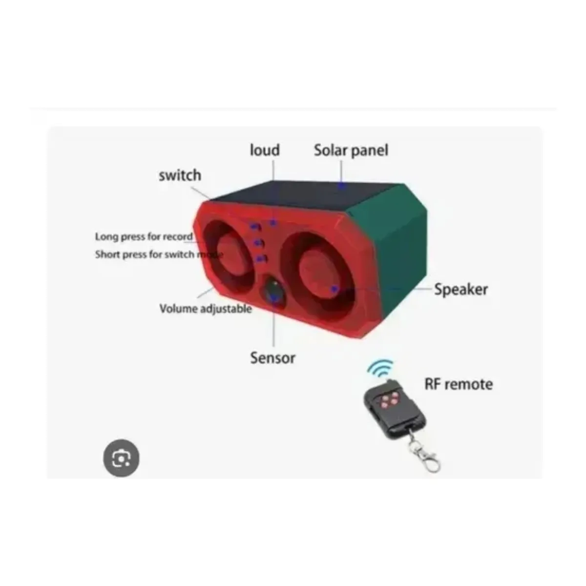 GENERICO - Alarma Solar Con Luz Y Sensor De Movimiento + Control.