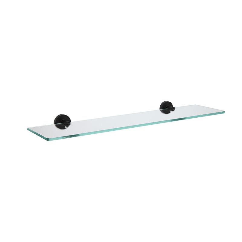 STRETTO - Repisa de Vidrio 50 cm Soporte Negro Mate
