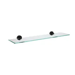 STRETTO - Repisa de Vidrio 50 cm Soporte Negro Mate