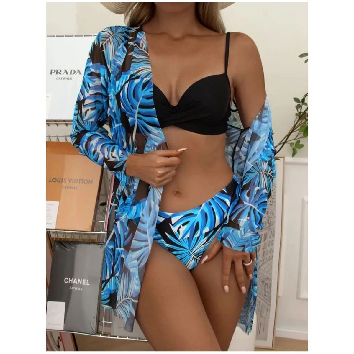 TIOZONEY - Conjunto bikini mujer con Tunica