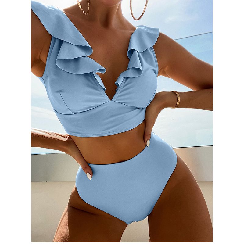TIOZONEY - Traje de Baño Mujer Azul