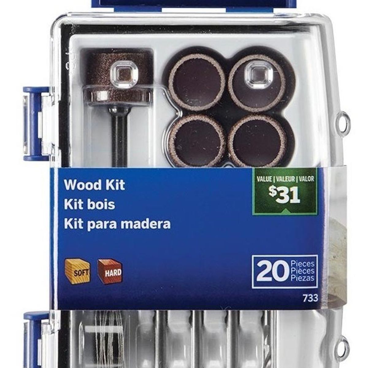 DREMEL - Micro Kit Dremel 20 Accesorios Para Madera - 733