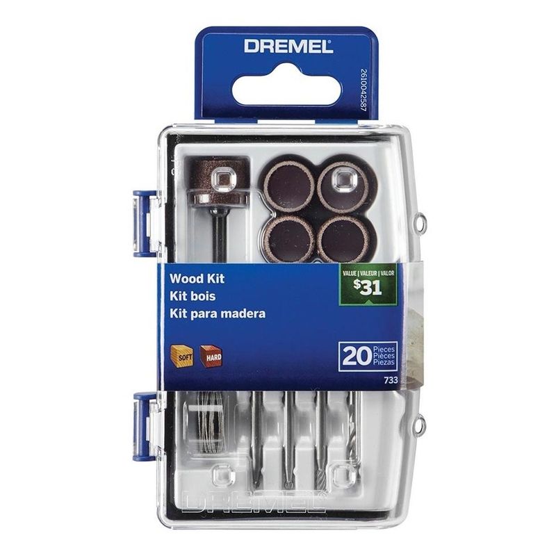 DREMEL - Micro Kit Dremel 20 Accesorios Para Madera - 733