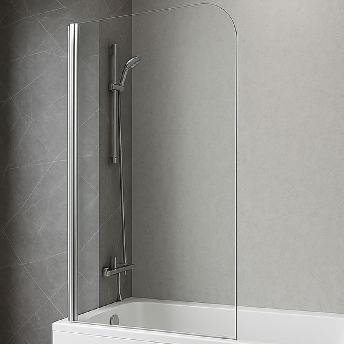 JOYTEK - Mampara Abatible para Tina Curva 90x140 Transparente