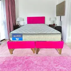 GENERICO - Cama tubular fucsia 2 plaza