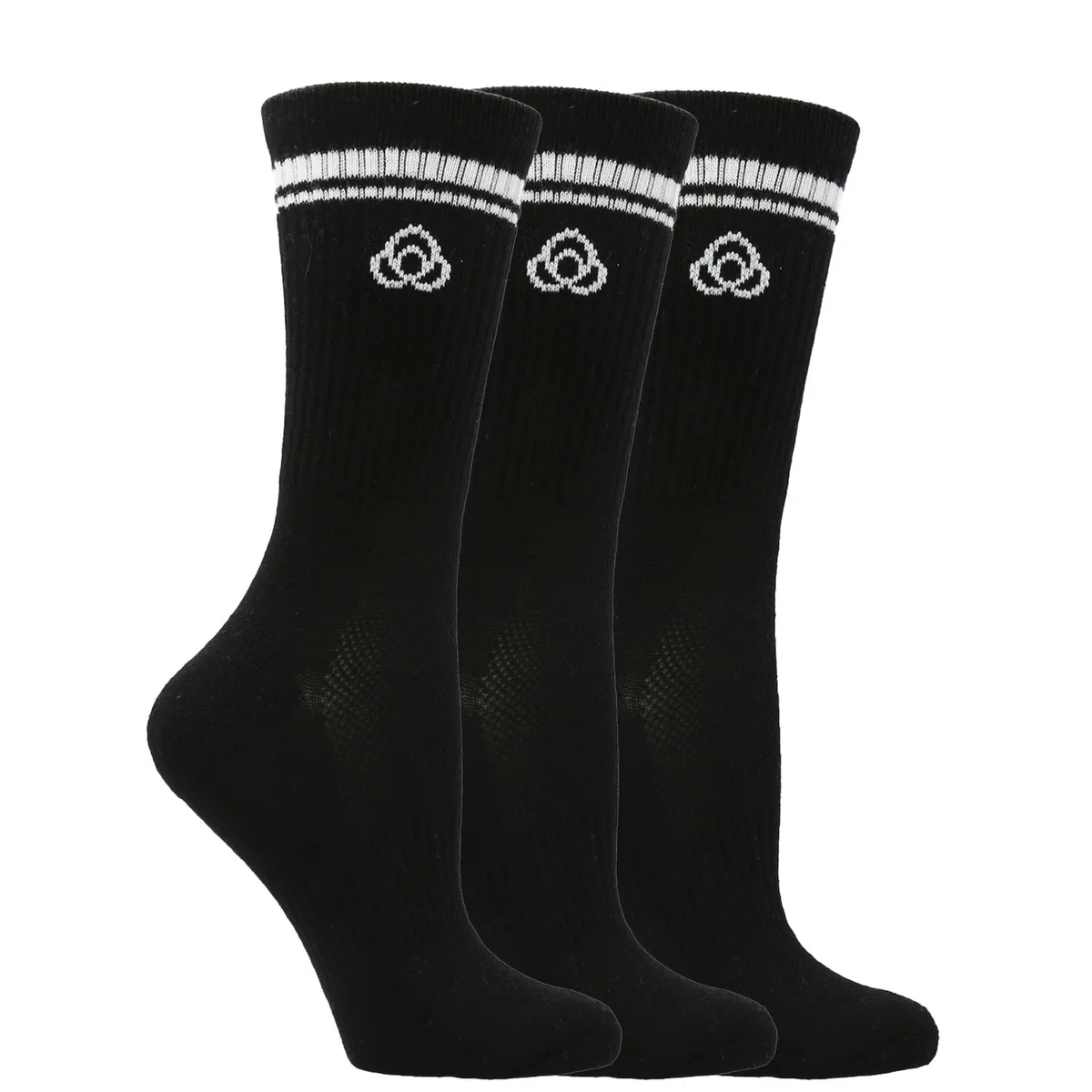 BSOUL - Pack 3 Calcetines Mujer Crew Cut Pro Negro BSOUL