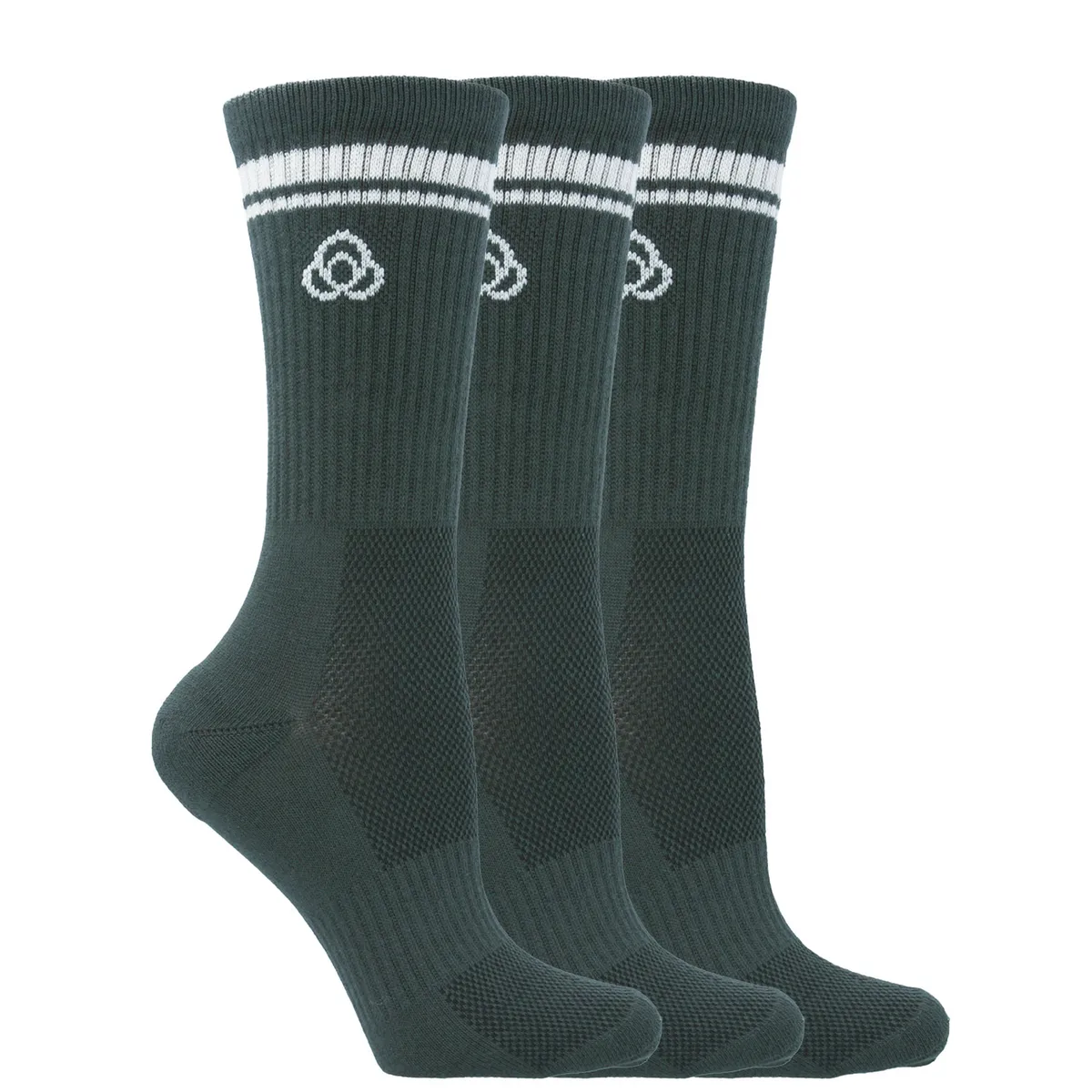 BSOUL - Pack 3 Calcetines Mujer Crew Cut Pro Verde BSOUL