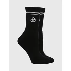 BSOUL - Calcetines Mujer Half Crew Negro